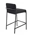 Dami iving Bar stool Velvet velvet and bouclé metal 65 cm Lev - Velvet Black
