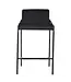 Dami iving Bar stool Velvet velvet and bouclé metal 65 cm Lev - Velvet Black