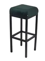 Dami iving Barkruk Velvet Velvet en Bouclé Bruce - Fluweel donkergroen, 75 cm