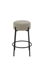 J-line  Barkruk Boucle Multiplex/Polyester Grijs/Zwart (set van 2)