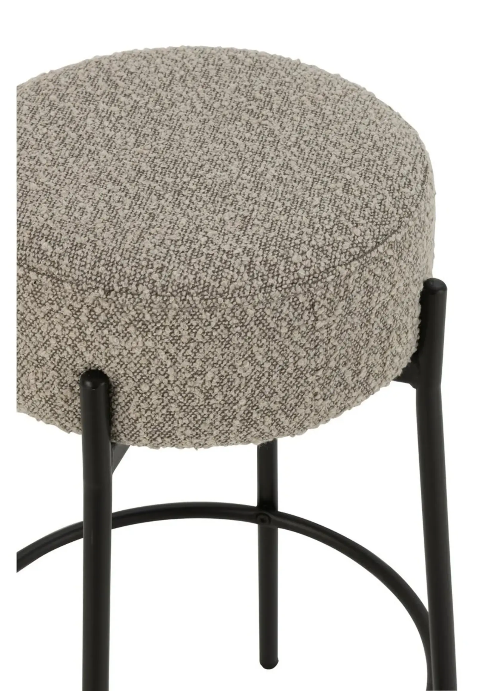 J-line  Barkruk Boucle Multiplex/Polyester Grijs/Zwart (set van 2)