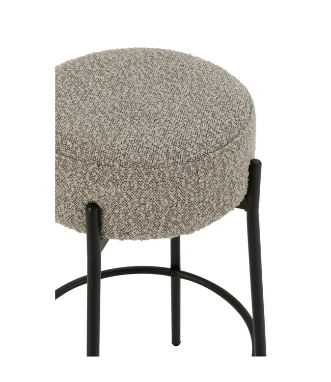 J-line  Barkruk Boucle Multiplex/Polyester Grijs/Zwart (set van 2)