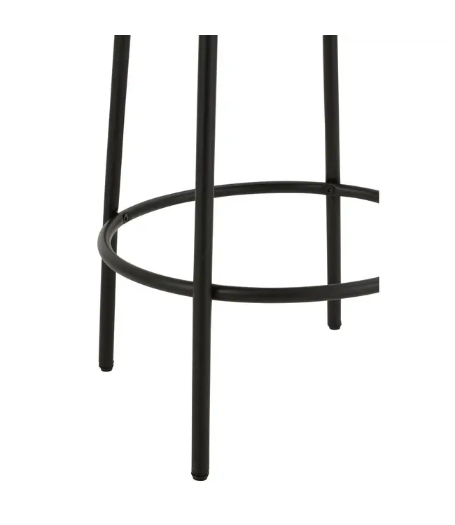 J-line  Barkruk Boucle Multiplex/Polyester Grijs/Zwart (set van 2)