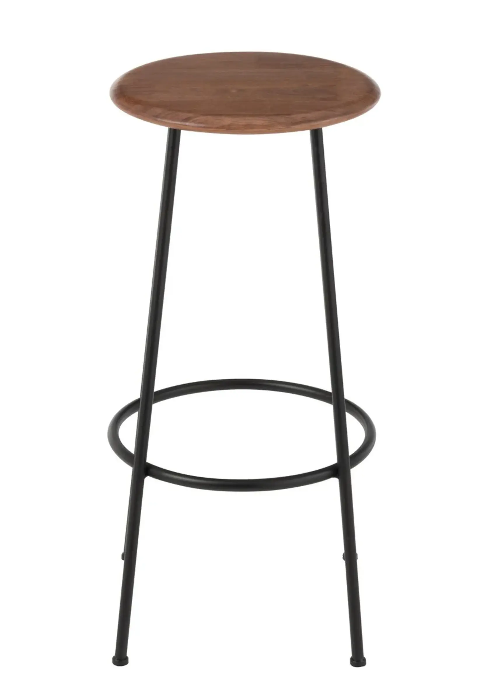 J-line  barstoel Neo - staal - naturel/zwart (set van 2)
