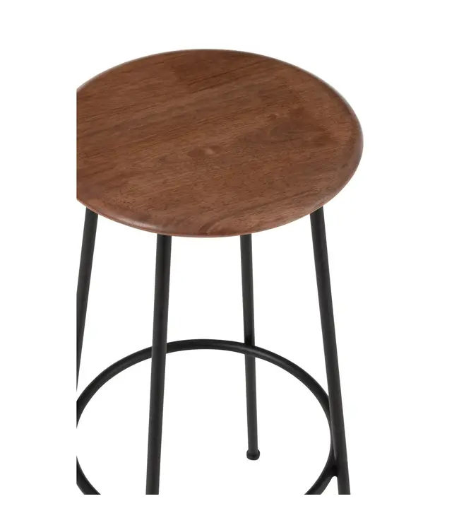 J-line  barstoel Neo - staal - naturel/zwart (set van 2)