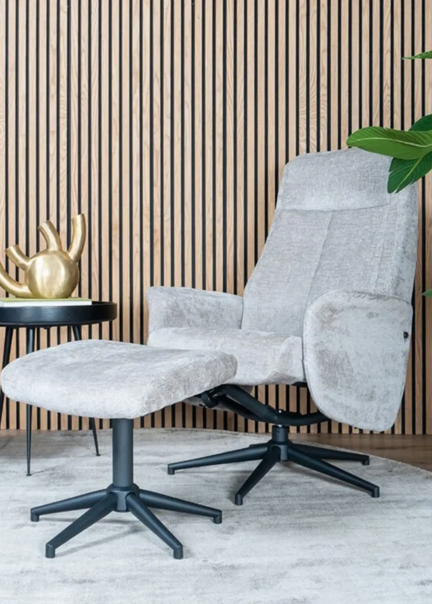 Veer carpets Relaxfauteuil Bindy + Hocker – Perfect Harmony – Taupe 04