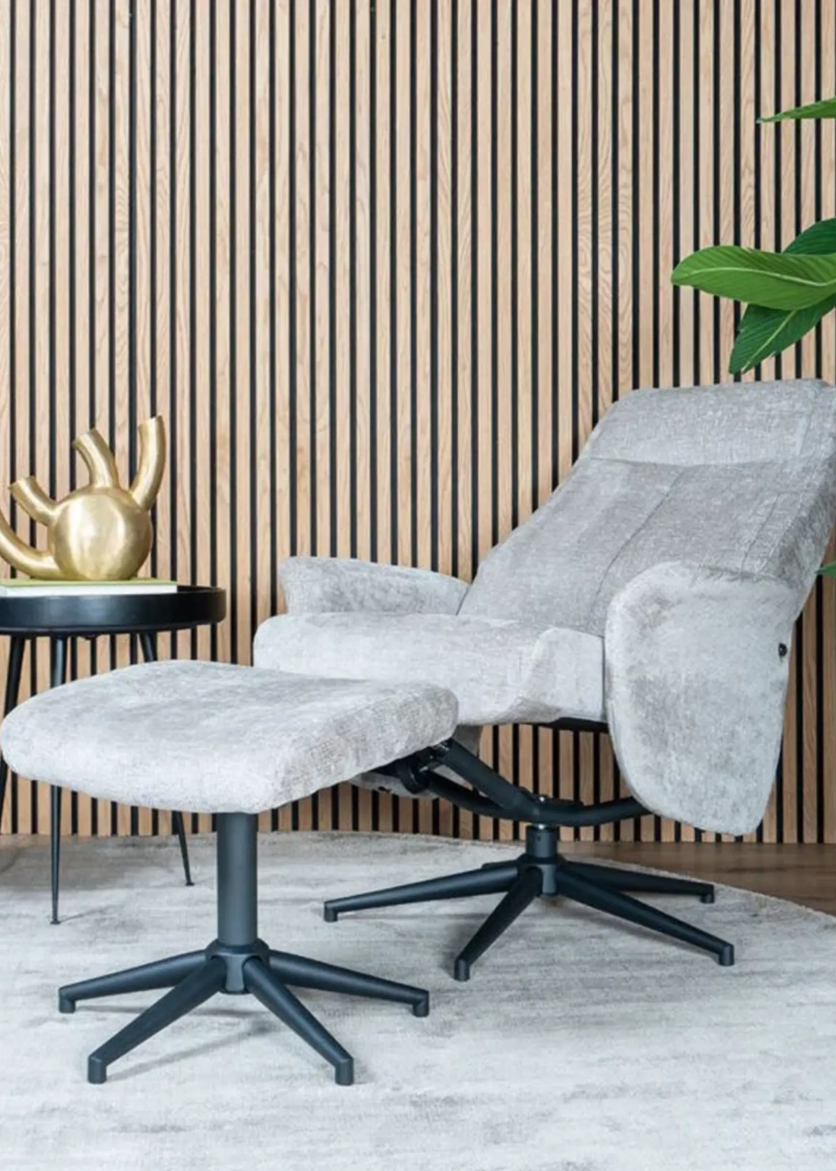 Veer carpets Relaxfauteuil Bindy + Hocker – Perfect Harmony – Taupe 04