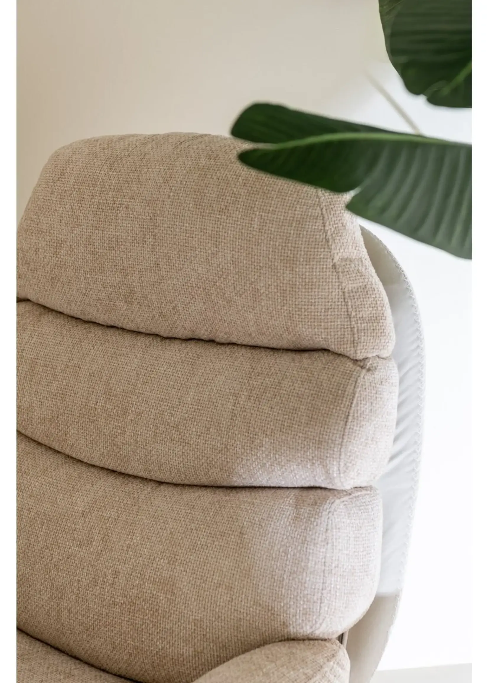 J-line  zetel Relax + Voetbank - metaal/multiplex - beige/zwart