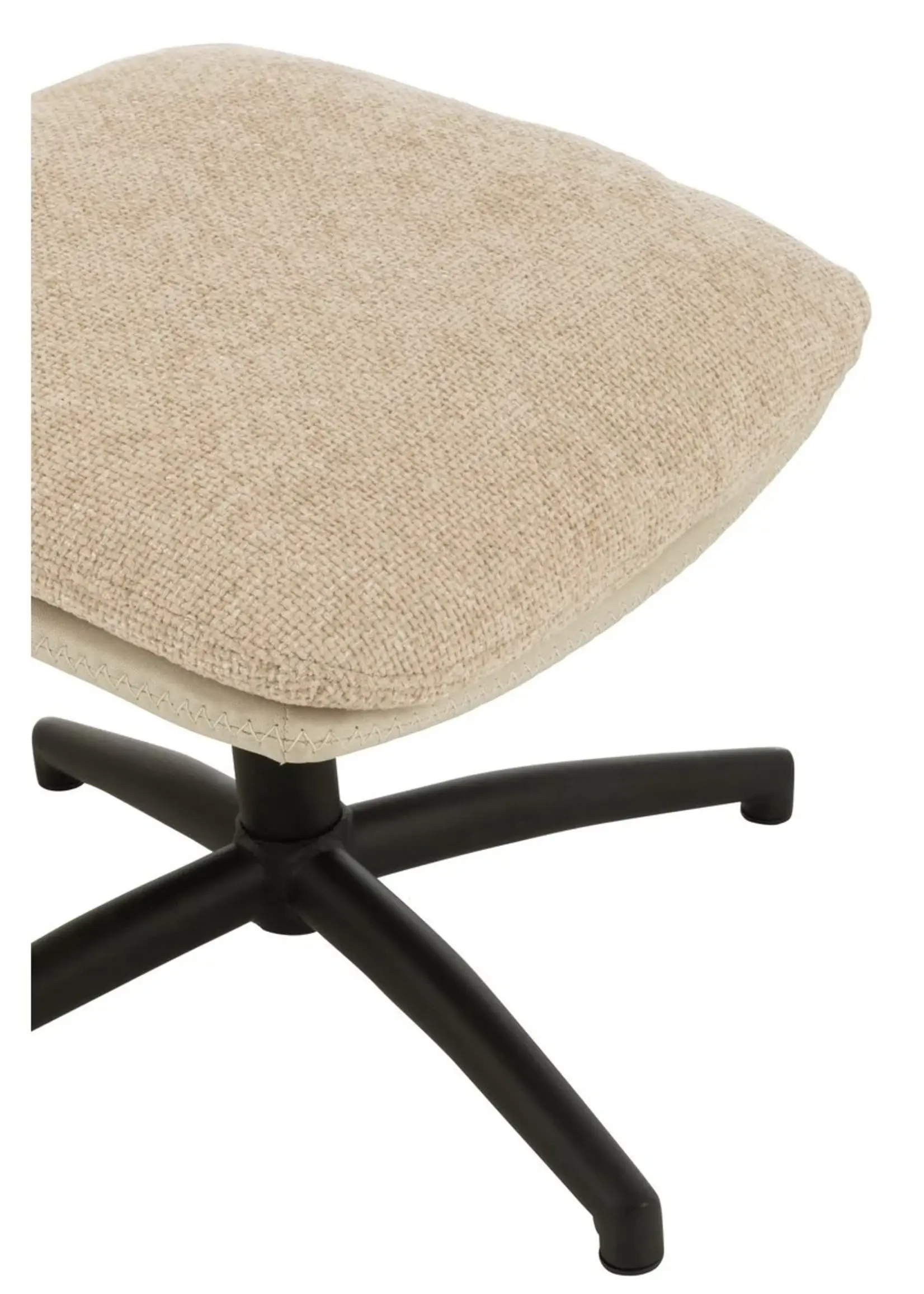 J-line  zetel Relax + Voetbank - metaal/multiplex - beige/zwart