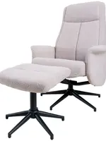 Veer carpets Relaxfauteuil Bindy + Hocker – Bouclé – Naturel