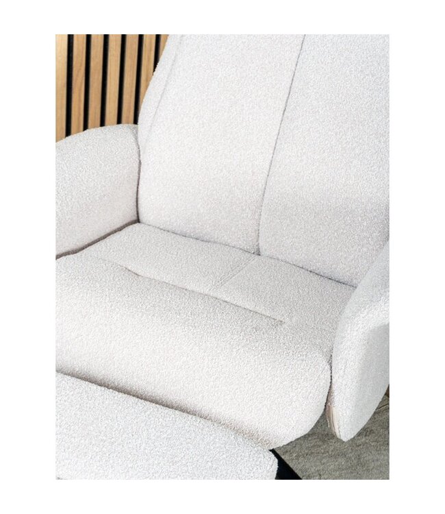 Veer carpets Relaxfauteuil Bindy + Hocker – Bouclé – Naturel