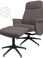 Veer carpets Relaxfauteuil Bindy + Hocker – Bouclé – Brown
