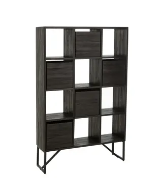 J-line  J-Line kast Met Lades - gerecycleerd hout - zwart