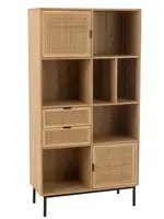 J-line  J-Line Kast Vakken Mdf/Metaal Naturel/Zwart