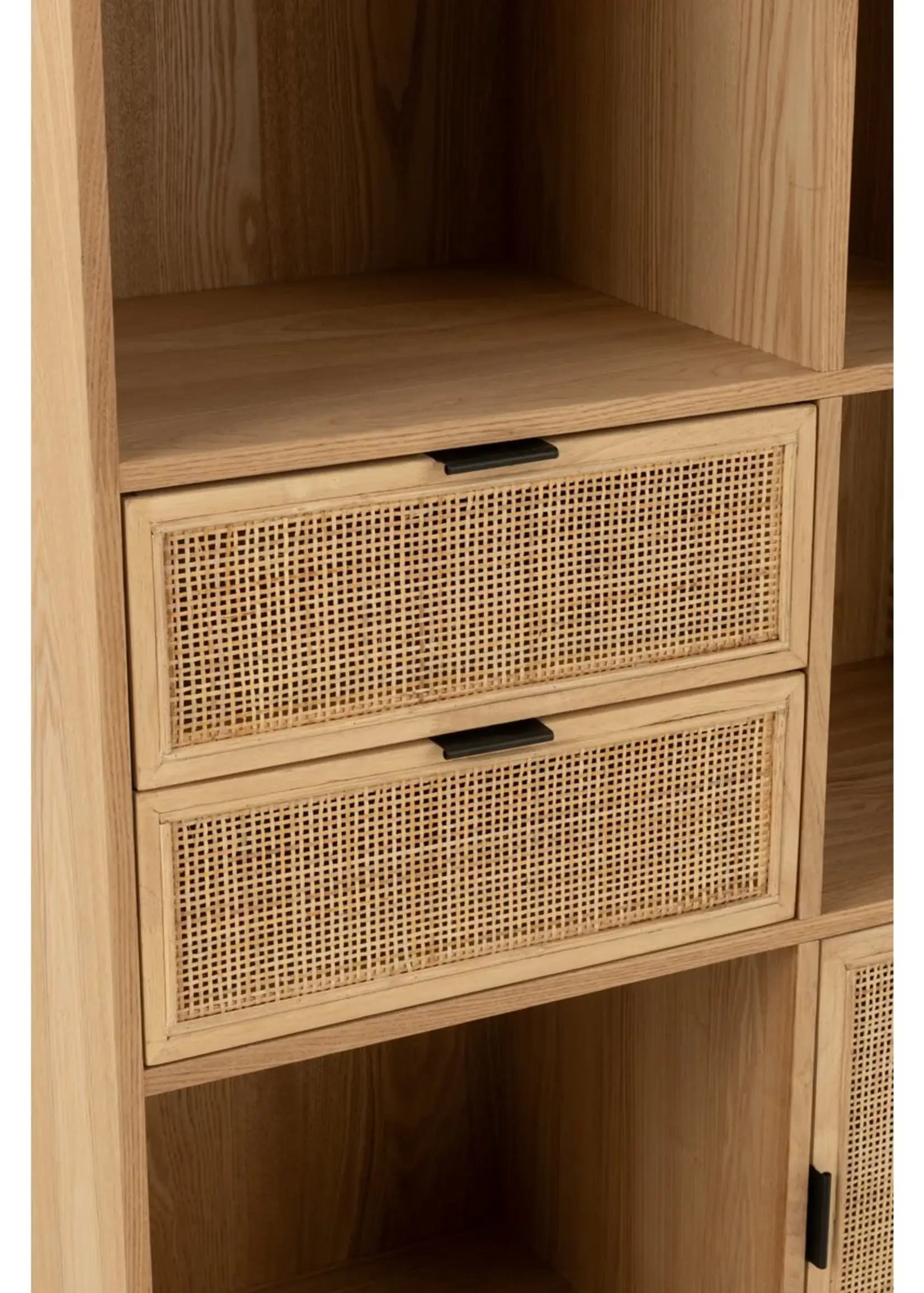 J-line  J-Line Kast Vakken Mdf/Metaal Naturel/Zwart