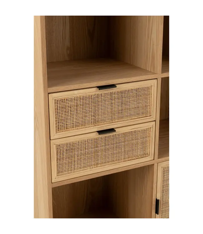 J-line  J-Line Kast Vakken Mdf/Metaal Naturel/Zwart