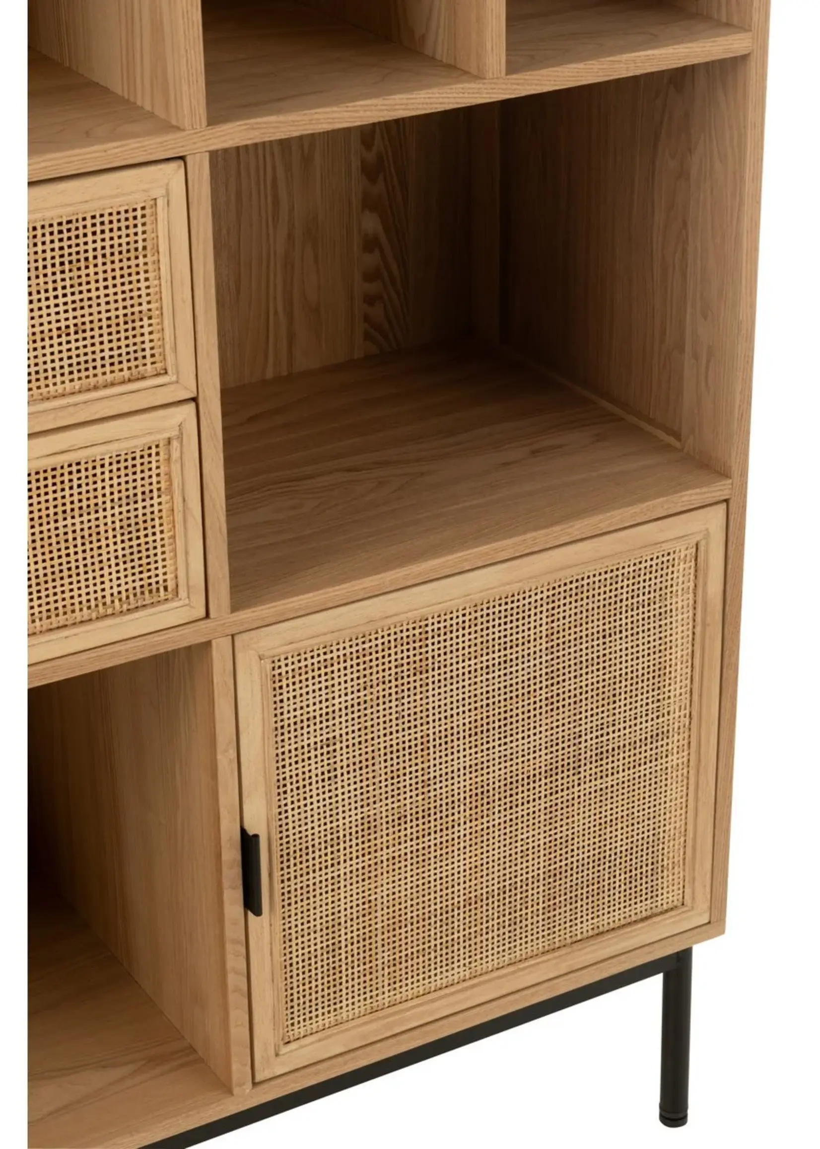 J-line  J-Line Kast Vakken Mdf/Metaal Naturel/Zwart