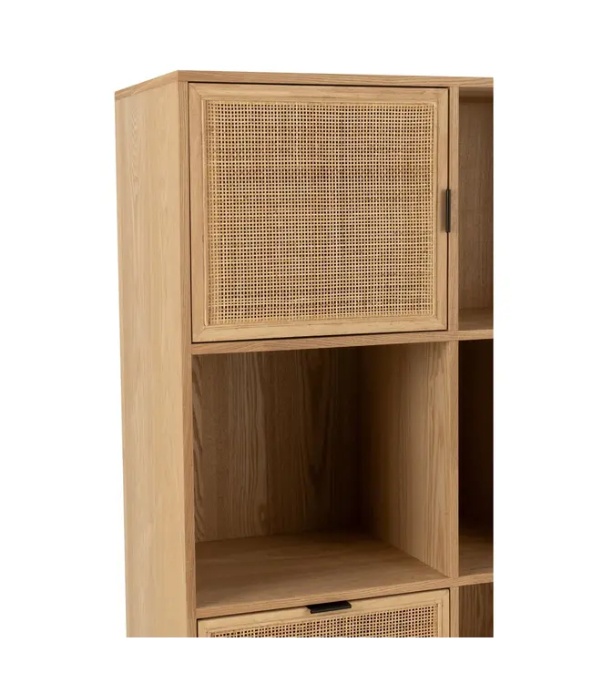 J-line  J-Line Kast Vakken Mdf/Metaal Naturel/Zwart