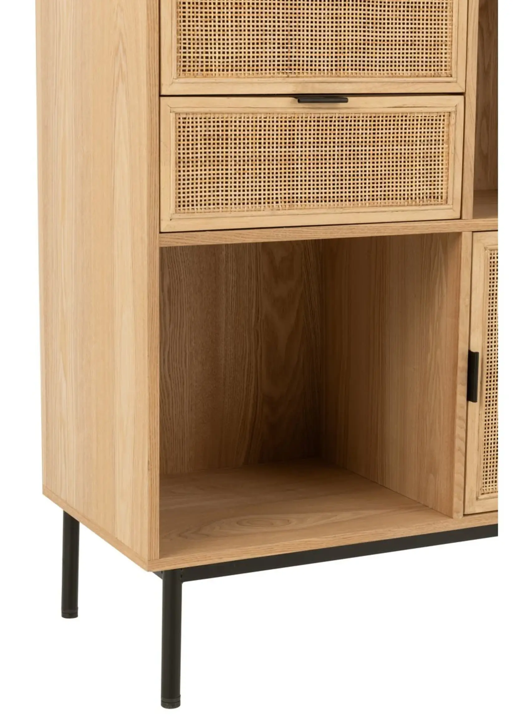 J-line  J-Line Kast Vakken Mdf/Metaal Naturel/Zwart