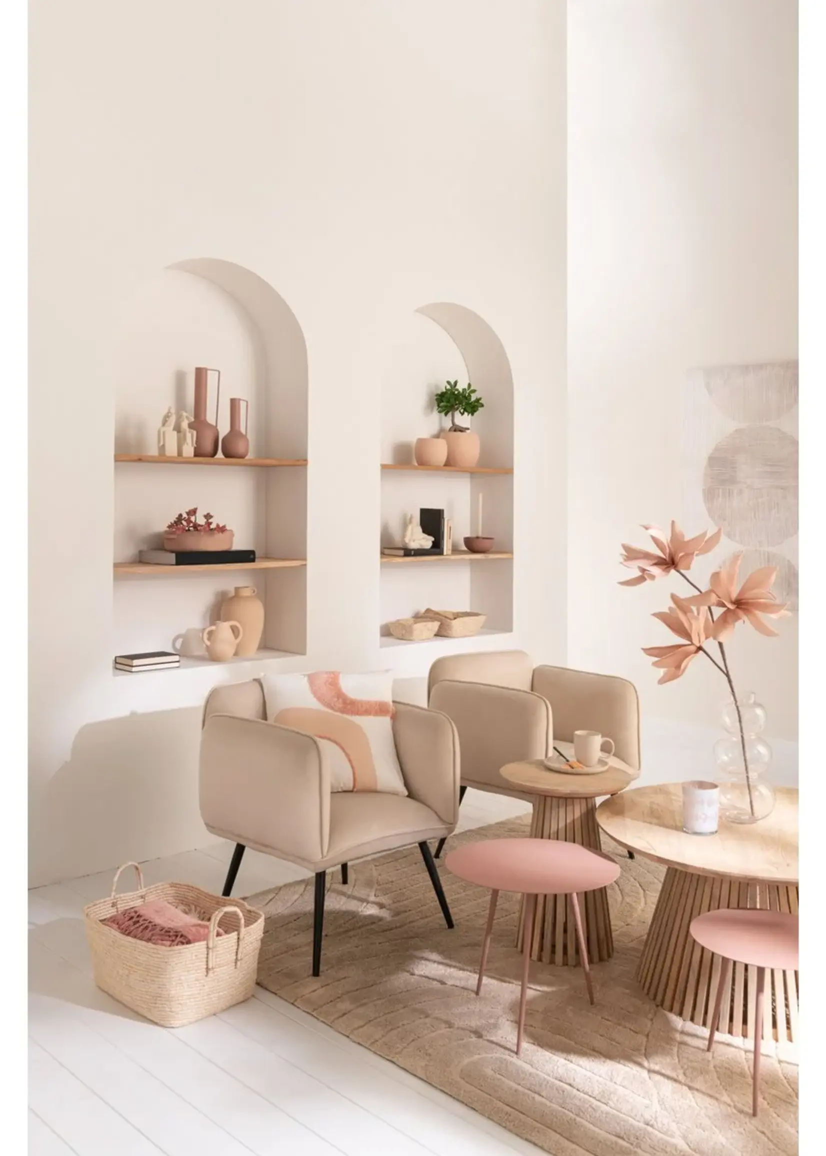 J-line  Bijzettafel - ijzer - oud roze
