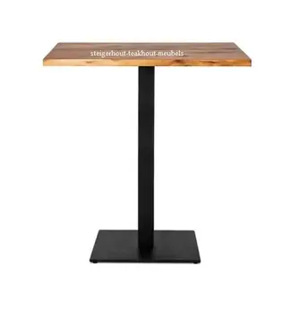 Horeca bartafel mangohout - metalen poot zwart