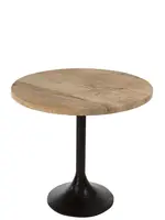 J-line  J-Line Tafel Bar Rond Hout/Metaal Naturel/Zwart