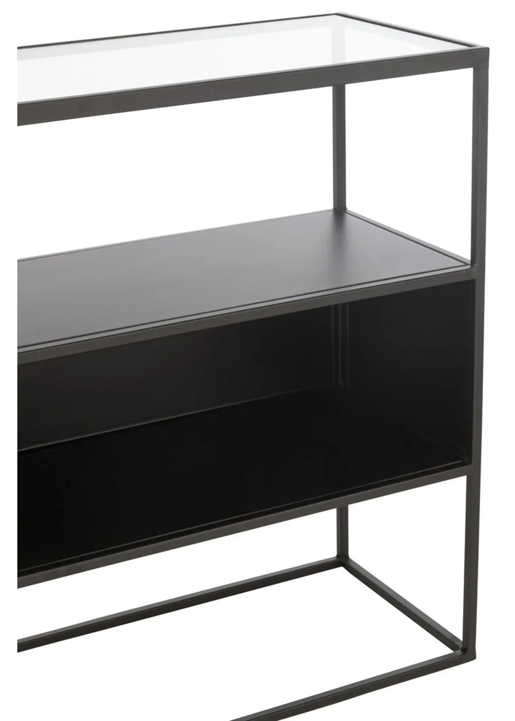 J-line  J-Line Console Vierkant Metaal/Glas Zwart