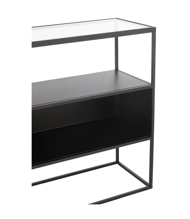 J-line  J-Line Console Vierkant Metaal/Glas Zwart