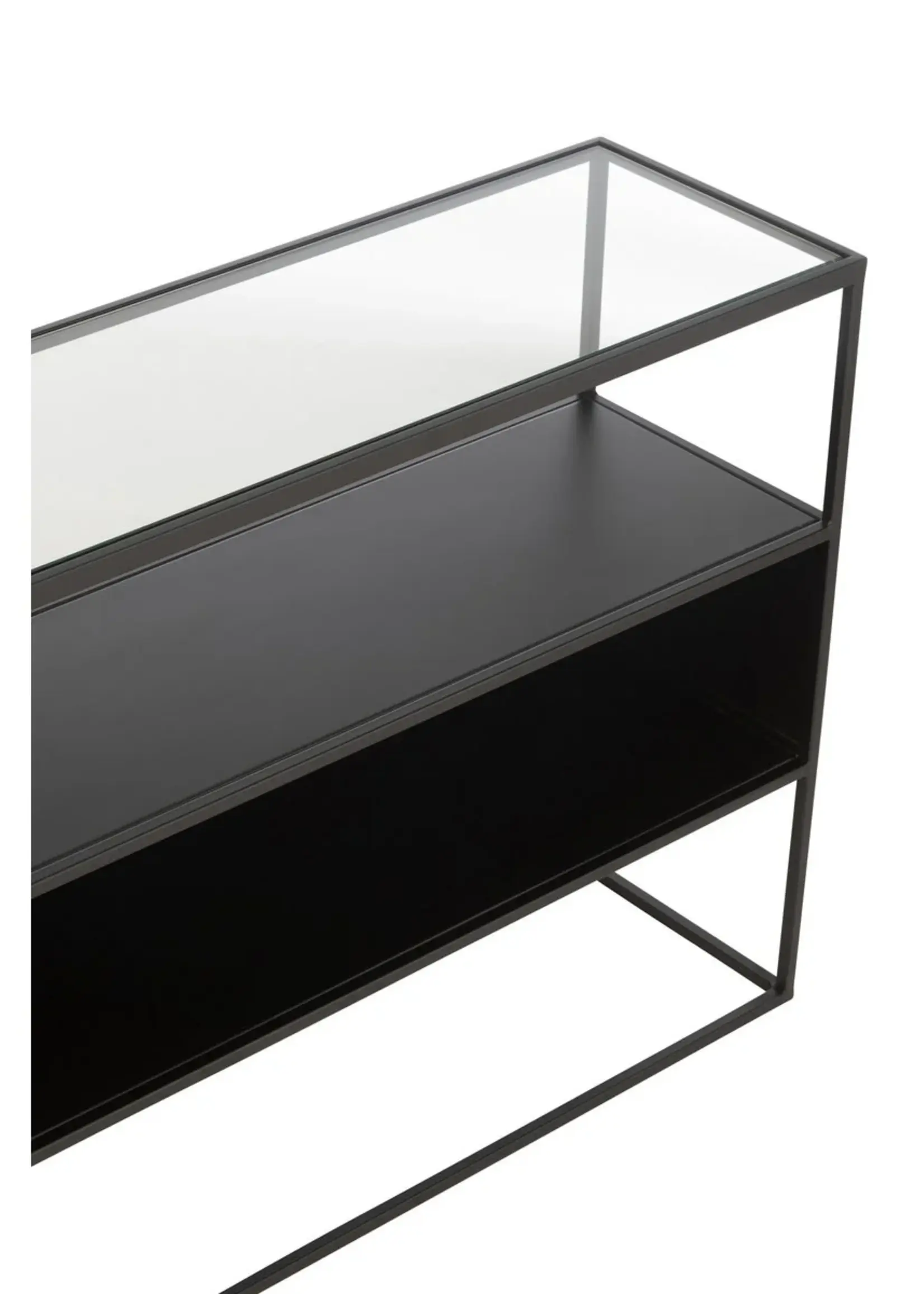 J-line  J-Line Console Vierkant Metaal/Glas Zwart