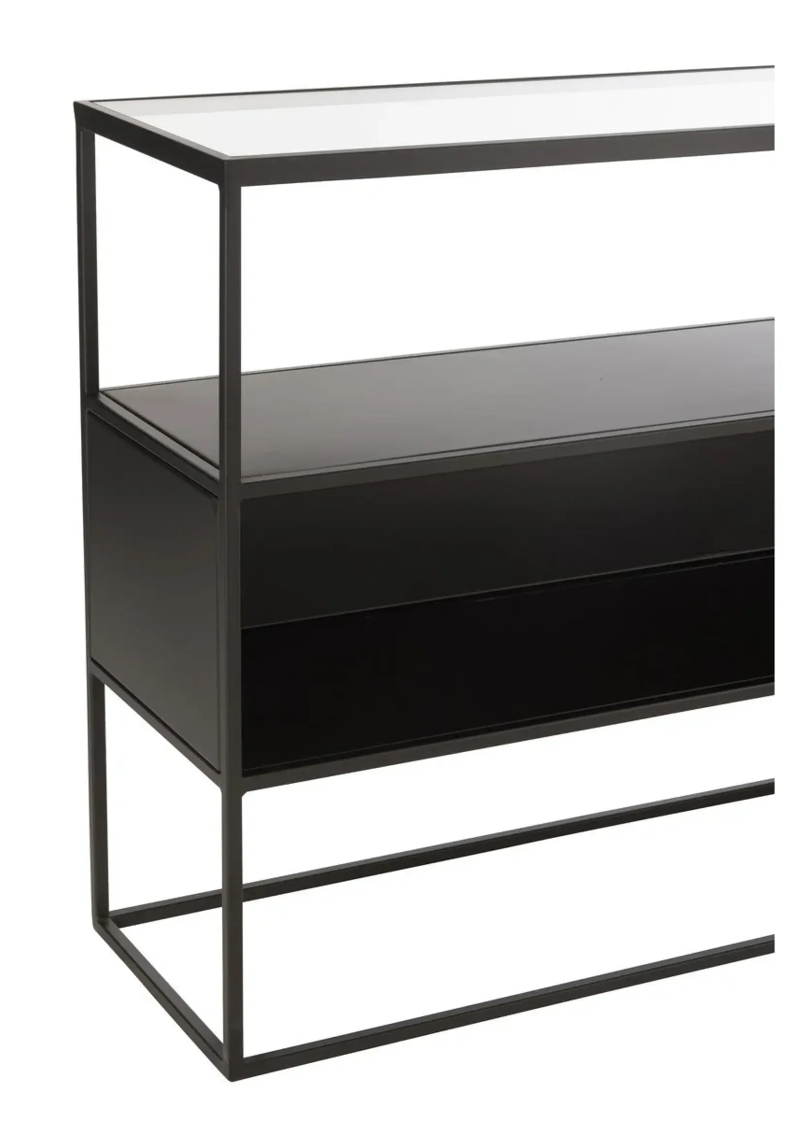 J-line  J-Line Console Vierkant Metaal/Glas Zwart