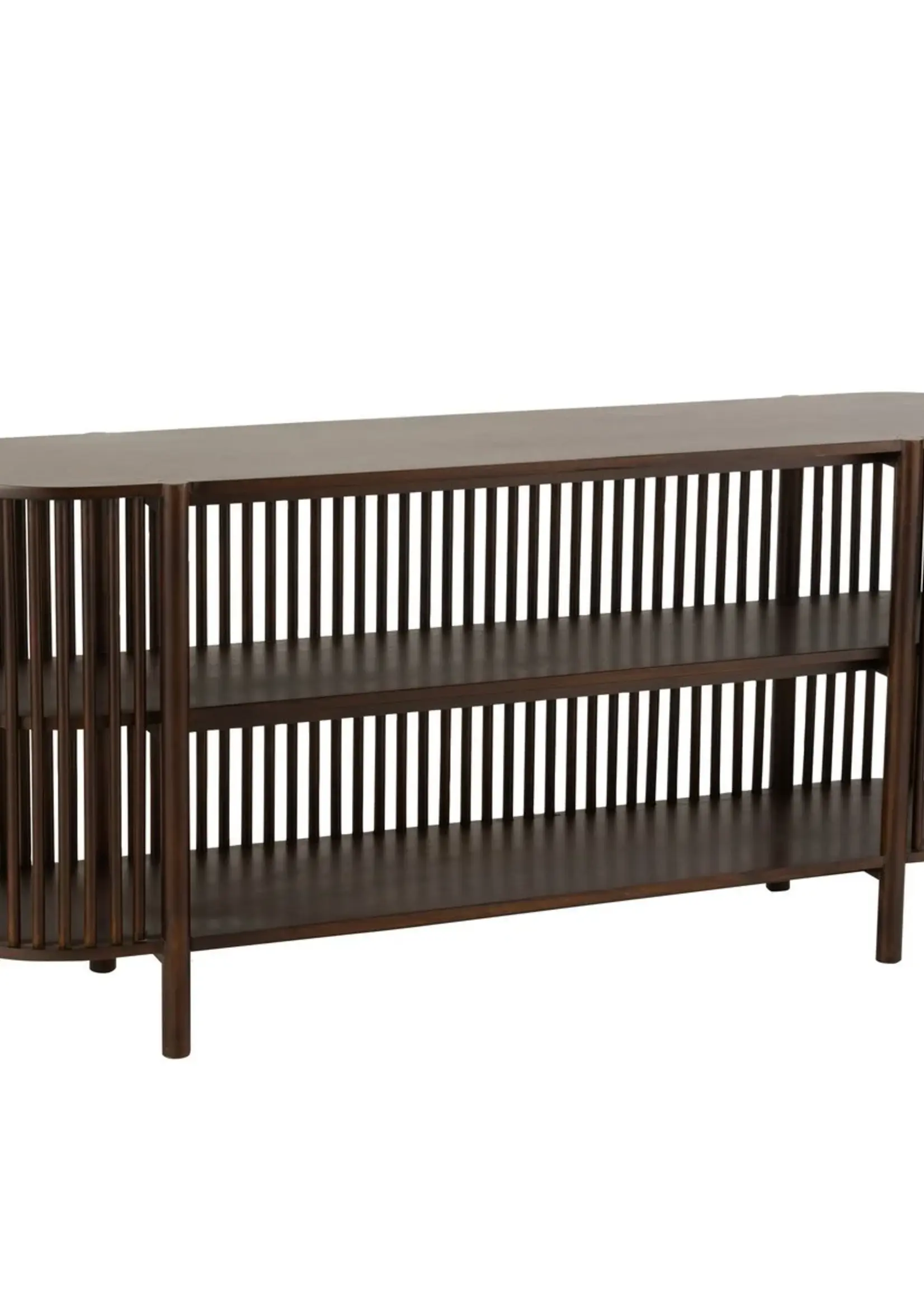 J-line  J-Line Console 2 Planken Conie Mango Hout Donker Bruin