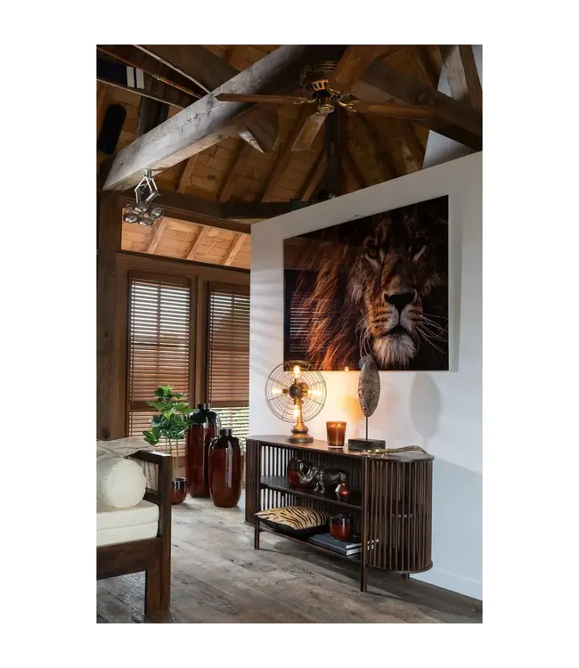 J-line  J-Line Console 2 Planken Conie Mango Hout Donker Bruin