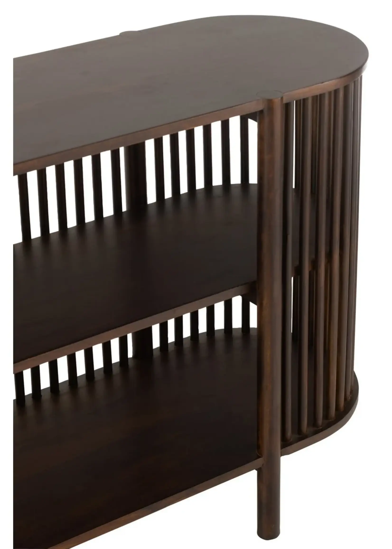 J-line  J-Line Console 2 Planken Conie Mango Hout Donker Bruin