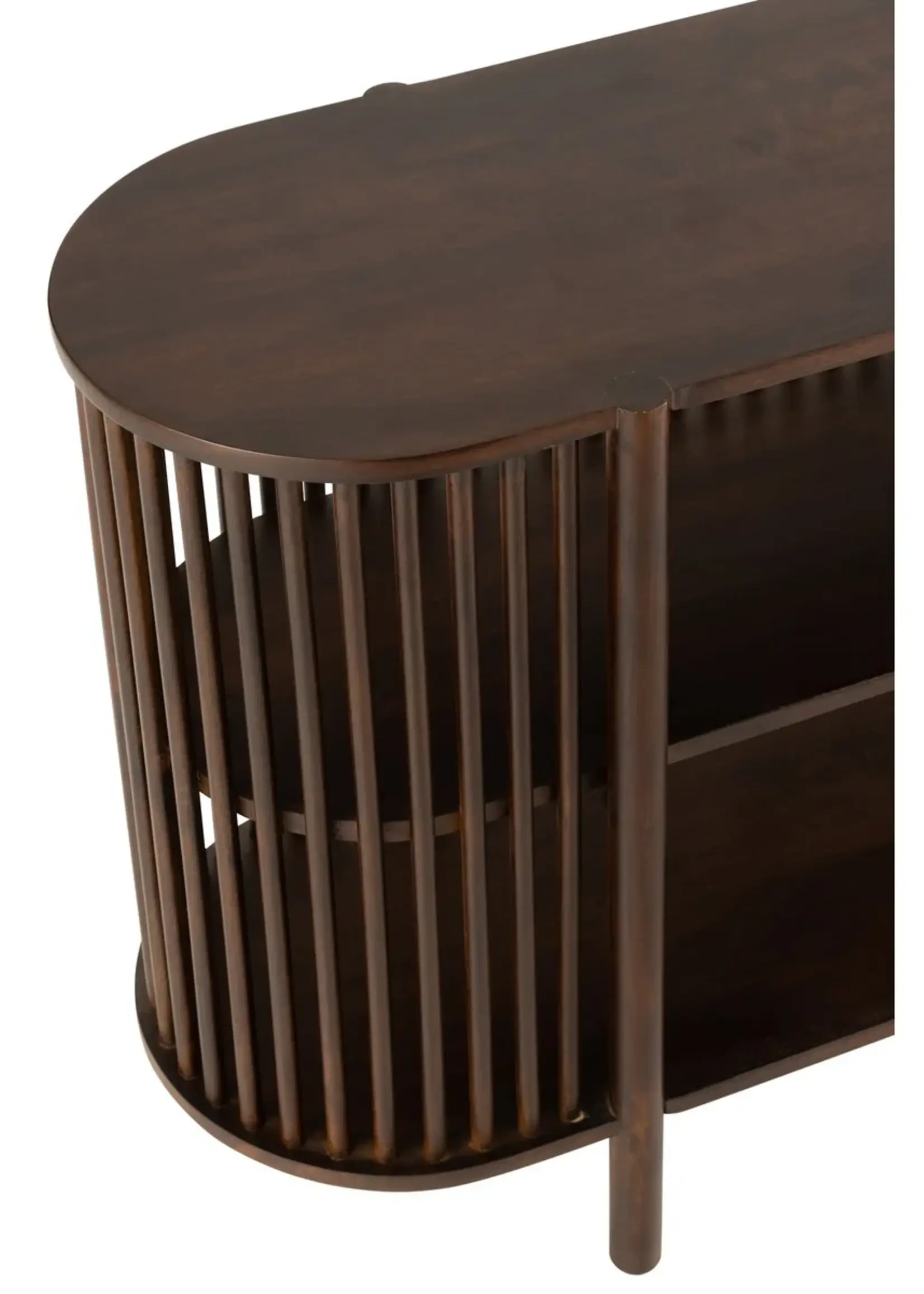 J-line  J-Line Console 2 Planken Conie Mango Hout Donker Bruin