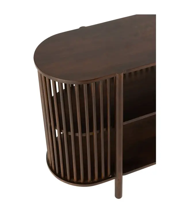 J-line  J-Line Console 2 Planken Conie Mango Hout Donker Bruin
