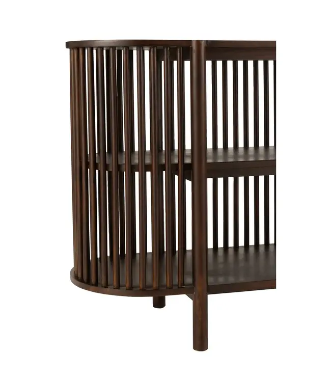 J-line  J-Line Console 2 Planken Conie Mango Hout Donker Bruin