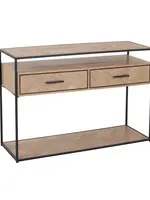 J-line  J-Line Console Zigzag 2 Lades Hout/Metaal Naturel/Zwart