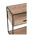 J-line  J-Line Console Zigzag 2 Lades Hout/Metaal Naturel/Zwart