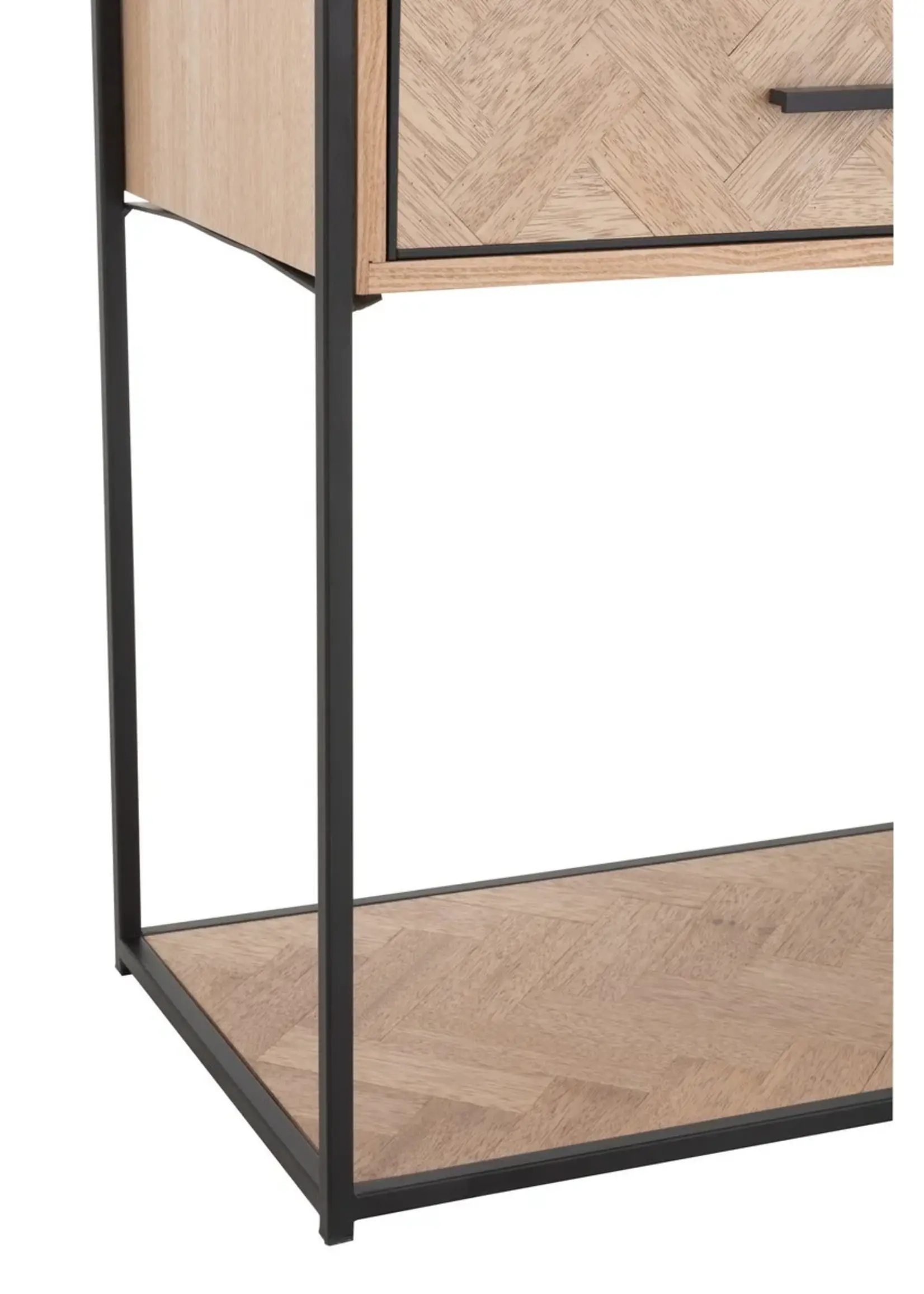 J-line  J-Line Console Zigzag 2 Lades Hout/Metaal Naturel/Zwart