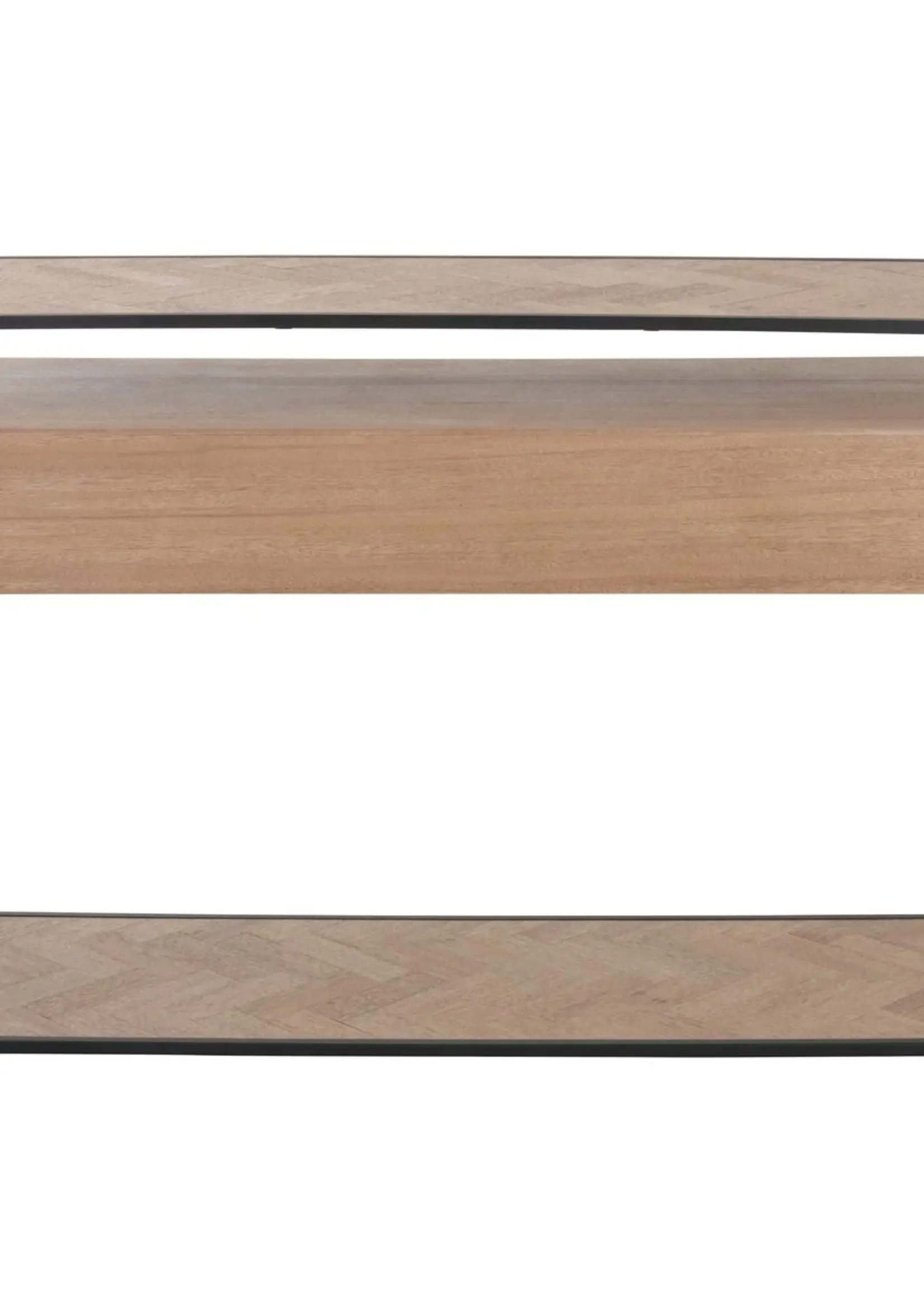 J-line  J-Line Console Zigzag 2 Lades Hout/Metaal Naturel/Zwart