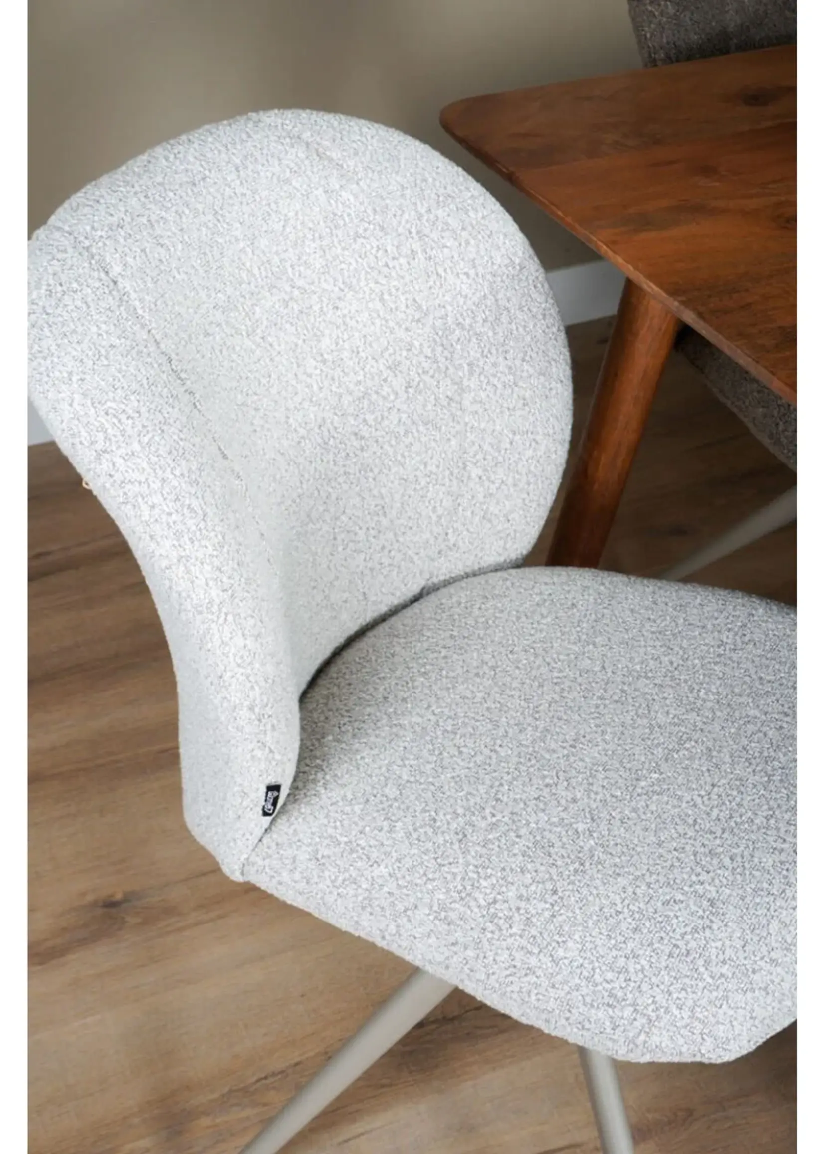 Home67 Eetkamerstoel Cosmo – Bouclé – Champagne