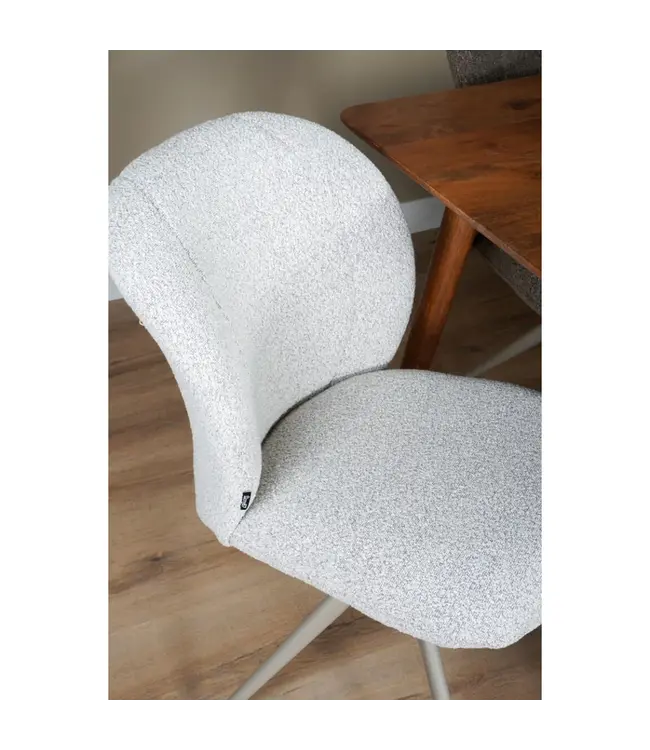 Home67 Eetkamerstoel Cosmo – Bouclé – Champagne
