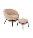 J-line  J-Line loungestoel + poef - ijzer - roze/zwart