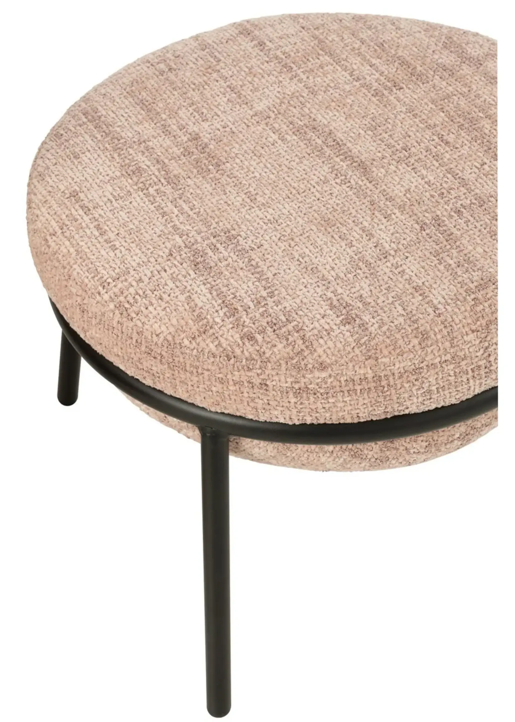 J-line  J-Line loungestoel + poef - ijzer - roze/zwart