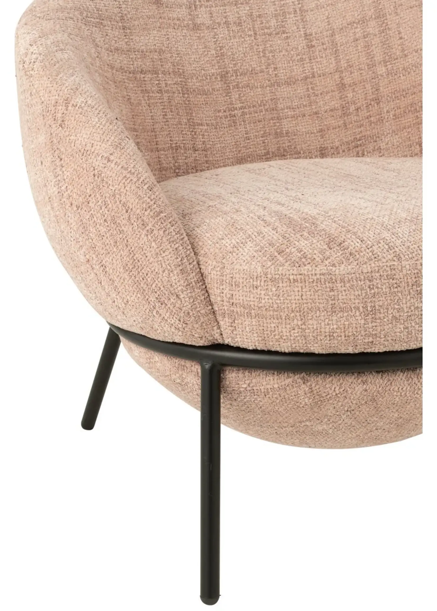 J-line  J-Line loungestoel + poef - ijzer - roze/zwart