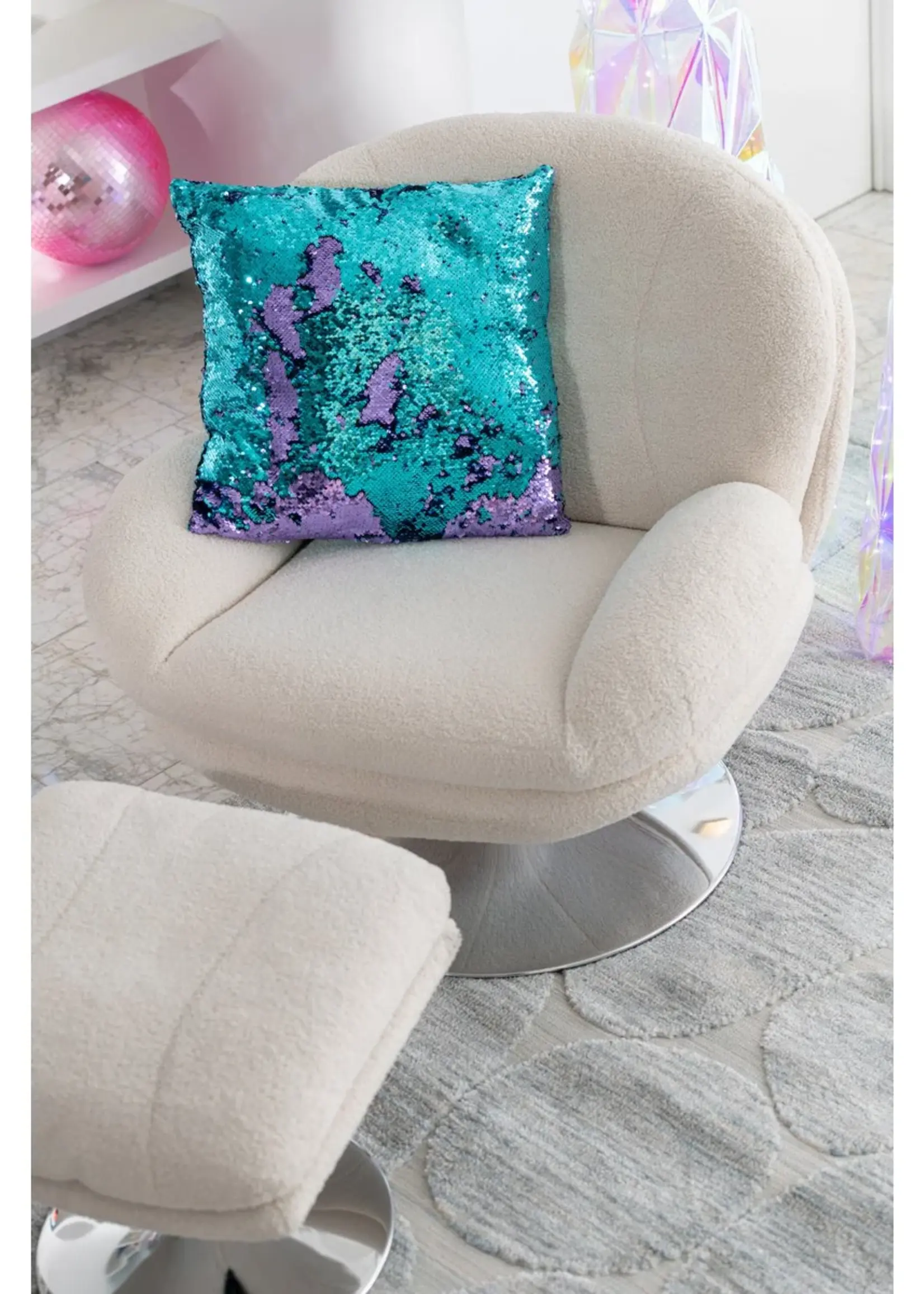 J-line  J-Line zetel Relax + Voetbank - metaal/multiplex - creme/zilver