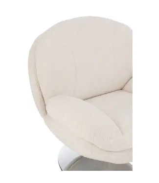 J-line  J-Line zetel Relax + Voetbank - metaal/multiplex - creme/zilver