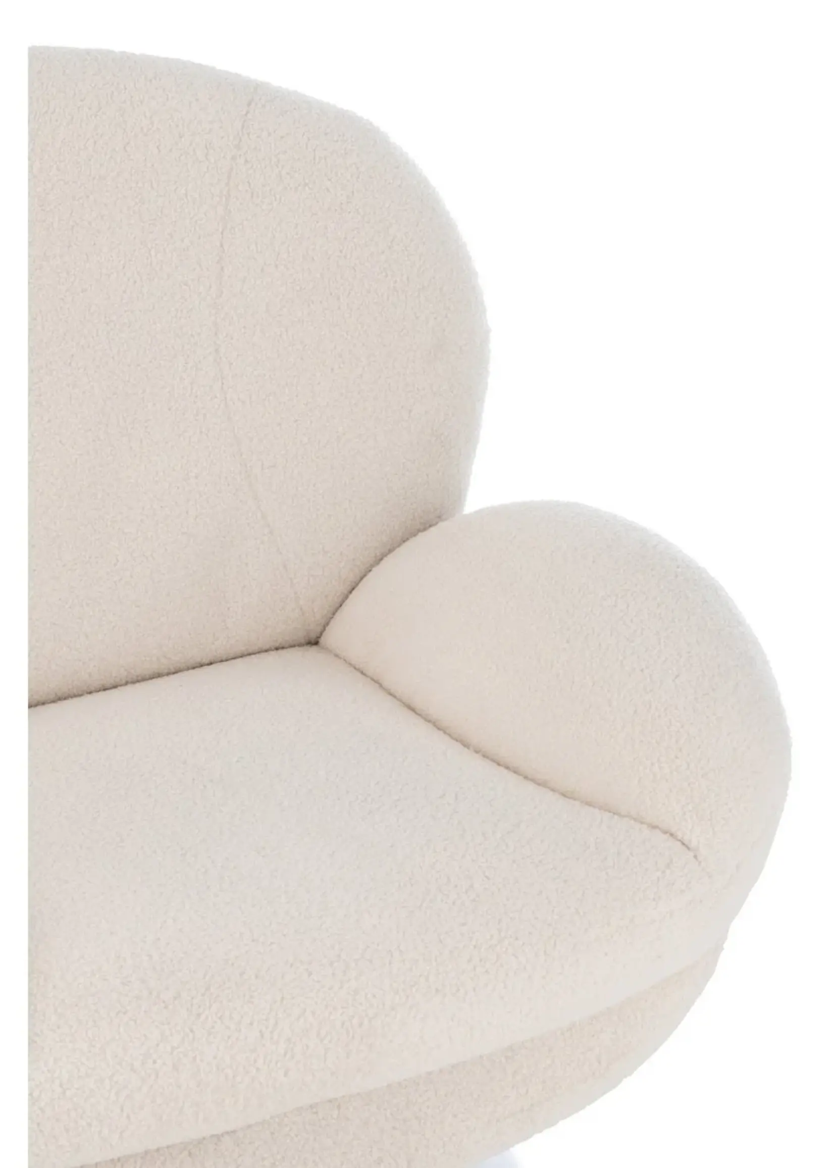 J-line  J-Line zetel Relax + Voetbank - metaal/multiplex - creme/zilver