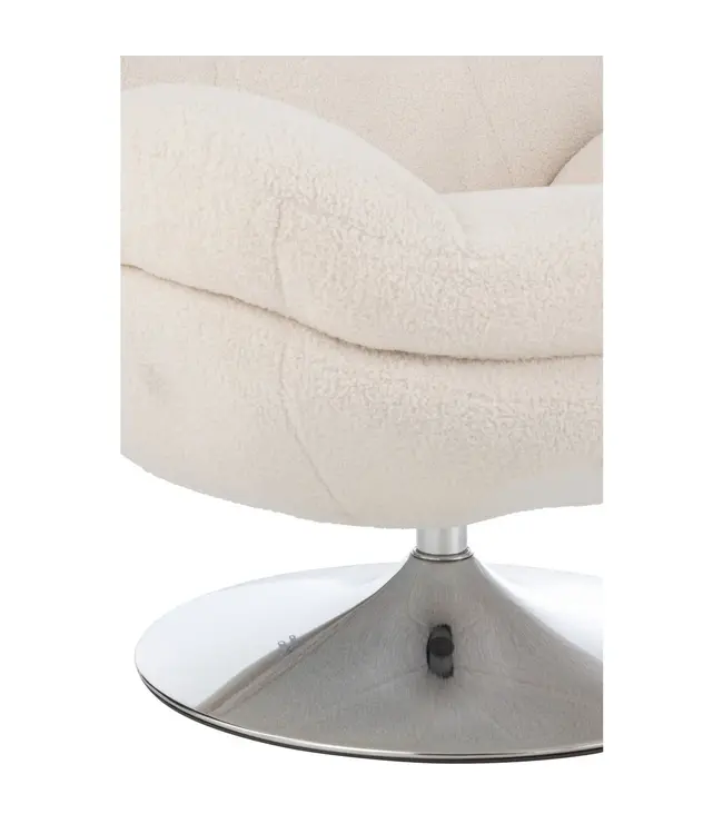 J-line  J-Line zetel Relax + Voetbank - metaal/multiplex - creme/zilver