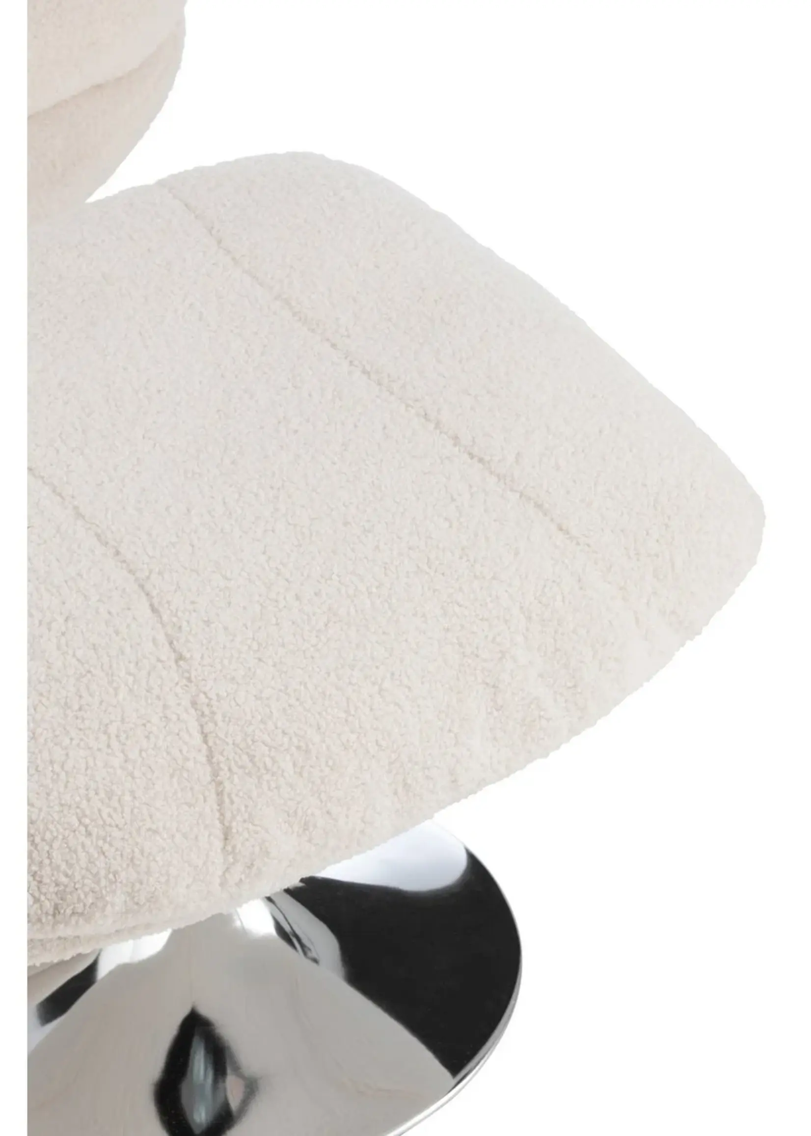 J-line  J-Line zetel Relax + Voetbank - metaal/multiplex - creme/zilver
